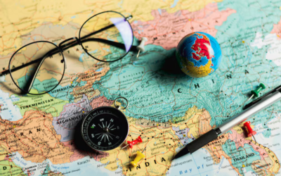World map globe illustration representing geography in travel planning course for global tourism education